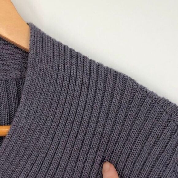 Eileen Fisher Merino Wool Sweater Womens S Purple Ribbed Heavy Chunky V Neck - Picture 3 of 6
